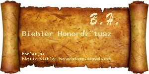 Biehler Honorátusz névjegykártya